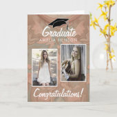 おしゃれな卒業おめでとうカード　写真２枚 カード (黄色い花)