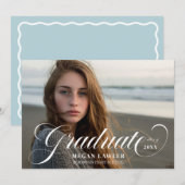 おしゃれな卒業おめでとうカード 招待状 (正面/裏面)