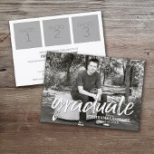 おしゃれな卒業お知らせ4枚の写真付き 招待状