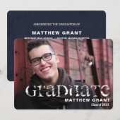 おしゃれな卒業お祝い招待状 招待状 (正面/裏面)