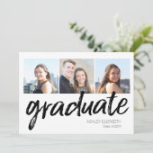 おしゃれな卒業パーティーのお知らせ（6枚の写真付き） 招待状 (スタンド正面)