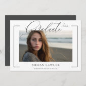 おしゃれな卒業パーティー招待状 フォトカード 招待状 (正面/裏面)