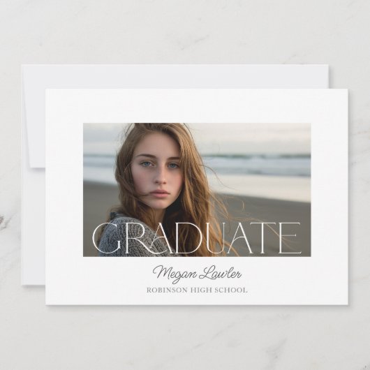 おしゃれな卒業パーティー招待状 フォトカード 招待状 (正面)