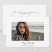 おしゃれな卒業パーティー招待状 フォトカード 招待状 (正面/裏面)