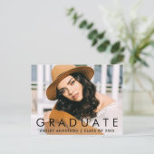 おしゃれな卒業写真のお知らせ 案内ポストカード (スタンド正面)