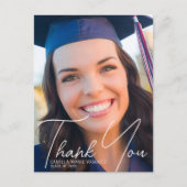 おしゃれな卒業写真の感謝メッセージオーバーレイ ポストカード (正面)