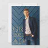 おしゃれな卒業写真の日付 卒業式招待状 招待状 (正面)