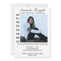 おしゃれな卒業写真パーティー招待状