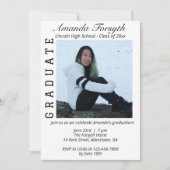 おしゃれな卒業写真パーティー 招待状 (正面)