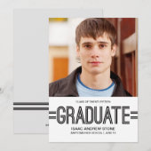 おしゃれな卒業写真 卒業のお知らせ 案内状 (正面/裏面)