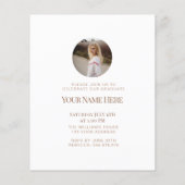 おしゃれな卒業式写真招待状 モダンエレガント チラシ (裏面)