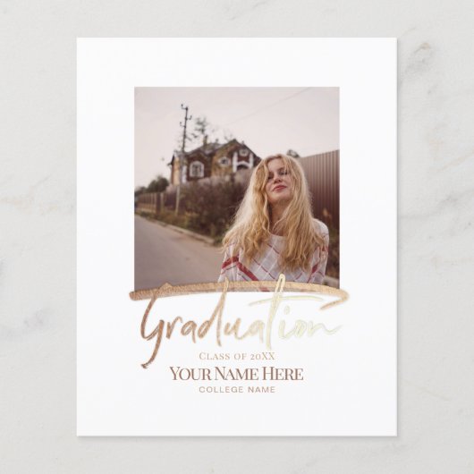 おしゃれな卒業式写真招待状 モダンエレガント チラシ (正面)