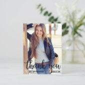 おしゃれな卒業式感謝フォト（白背景） ポストカード (スタンド正面)