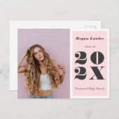 おしゃれな卒業発表写真カード ブラッシュ ポストカード (正面/裏面)