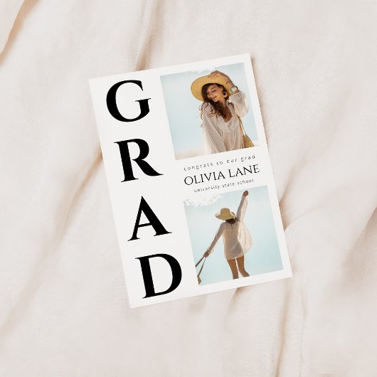 おしゃれな卒業発表写真付き 招待状