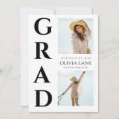 おしゃれな卒業発表写真付き 招待状 (正面)