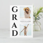 おしゃれな卒業発表写真付き 招待状 (スタンド正面)