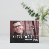おしゃれな卒業祝いパーティー インビテーションポストカード (スタンド正面)