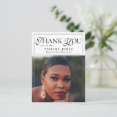 おしゃれな卒業記念誌の写真 卒業のお礼メッセージ ポストカード (スタンド正面)