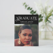 おしゃれな卒業記念誌の写真 卒業感謝 ポストカード (スタンド正面)