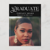 おしゃれな卒業記念誌の写真 卒業感謝 ポストカード (正面)