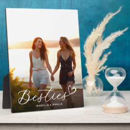 おしゃれな友情の証 ハートのカリグラフィー BFF 現代の写真 フォトプラーク