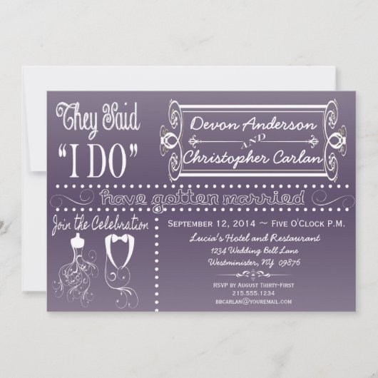 おしゃれな受付のみチョークボード招待状 招待状 (正面)