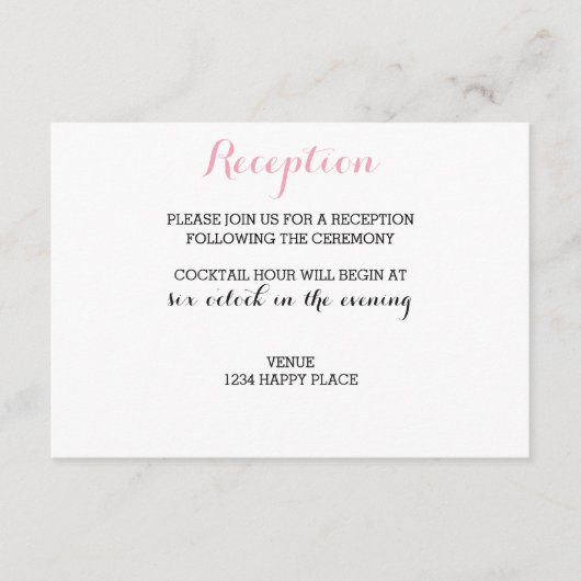 おしゃれな受付カード エンクロージャーカード (正面)