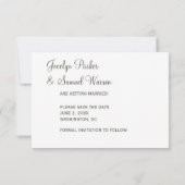 おしゃれな口ひげと唇で結婚式の日時をお知らせ セーブザデート (裏面)