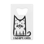 おしゃれな口ひげのネコ、猫大好き クレジットカード栓抜き (裏面)