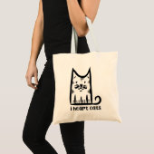 おしゃれな口ひげのネコ、猫大好き トートバッグ (正面(商品))