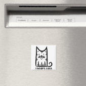 おしゃれな口ひげのネコ、猫大好き マグネット (インサイチュ (食洗機))