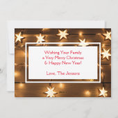 おしゃれな古材とスターライトのクリスマスカード シーズンカード (裏面)