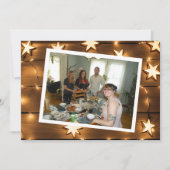 おしゃれな古材と星のライトのクリスマスカード シーズンカード (正面)