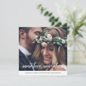 おしゃれな同じ愛新しい計画変更日写真 案内状 (スタンド正面)