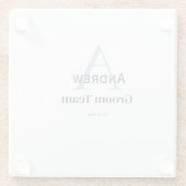 おしゃれな名イニシャル グルームチーム グルームズメン ガラスコースター (裏面)