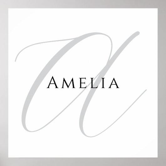 おしゃれな名前のイニシャル・カリグラフィー ポスター (正面)