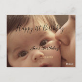 おしゃれな名前 誕生日フォト 日付 カリグラフィー ポストカード (裏面)