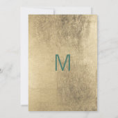 おしゃれな夏のグリーン、ピンク、ゴールドの花柄 卒業パーティー 招待状 (裏面)