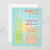 おしゃれな夏のドリンク バースデーパーティー招待状 招待状 (正面/裏面)