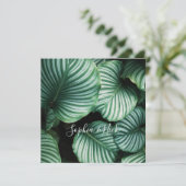 おしゃれな大きな葉のデザイン, 名前, メッセージ (スタンド正面)