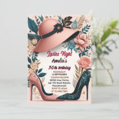 おしゃれな大人の女性の夜 30歳の誕生日 招待状 (スタンド正面)