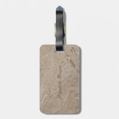 おしゃれな大理石のテクスチャー、フレーム付きイニシャル-名入れ ラゲッジタグ (裏面縦)