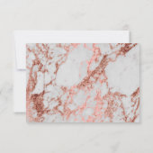 おしゃれな大理石 フェイク ローズゴールド ウェディングコレクション 出欠カード (裏面)