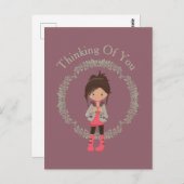 おしゃれな女の子のアイコン ポストカード (正面/裏面)