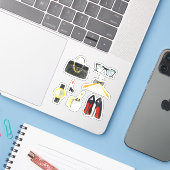 おしゃれな女の子の財布 ハイヒール 口紅 プランナー 面白い シール (ノートパソコンとiPhone)