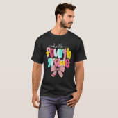 おしゃれな女子の4年生の先生のキュートなりぼん バック Tシャツ (正面フル)