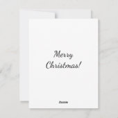 おしゃれな女性がポードルを抱えてシアトルのクリスマスを歩く シーズンカード (裏面)