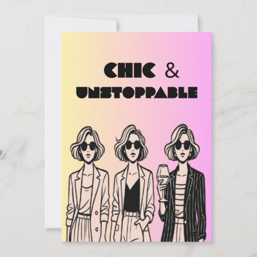 おしゃれな女性のためのカード - 大胆でトレンディ 招待状 (正面)