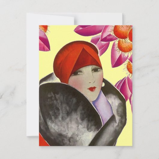 おしゃれな女性のための特別なランチ&アフタヌーンティーのお誘い 招待状 (正面)